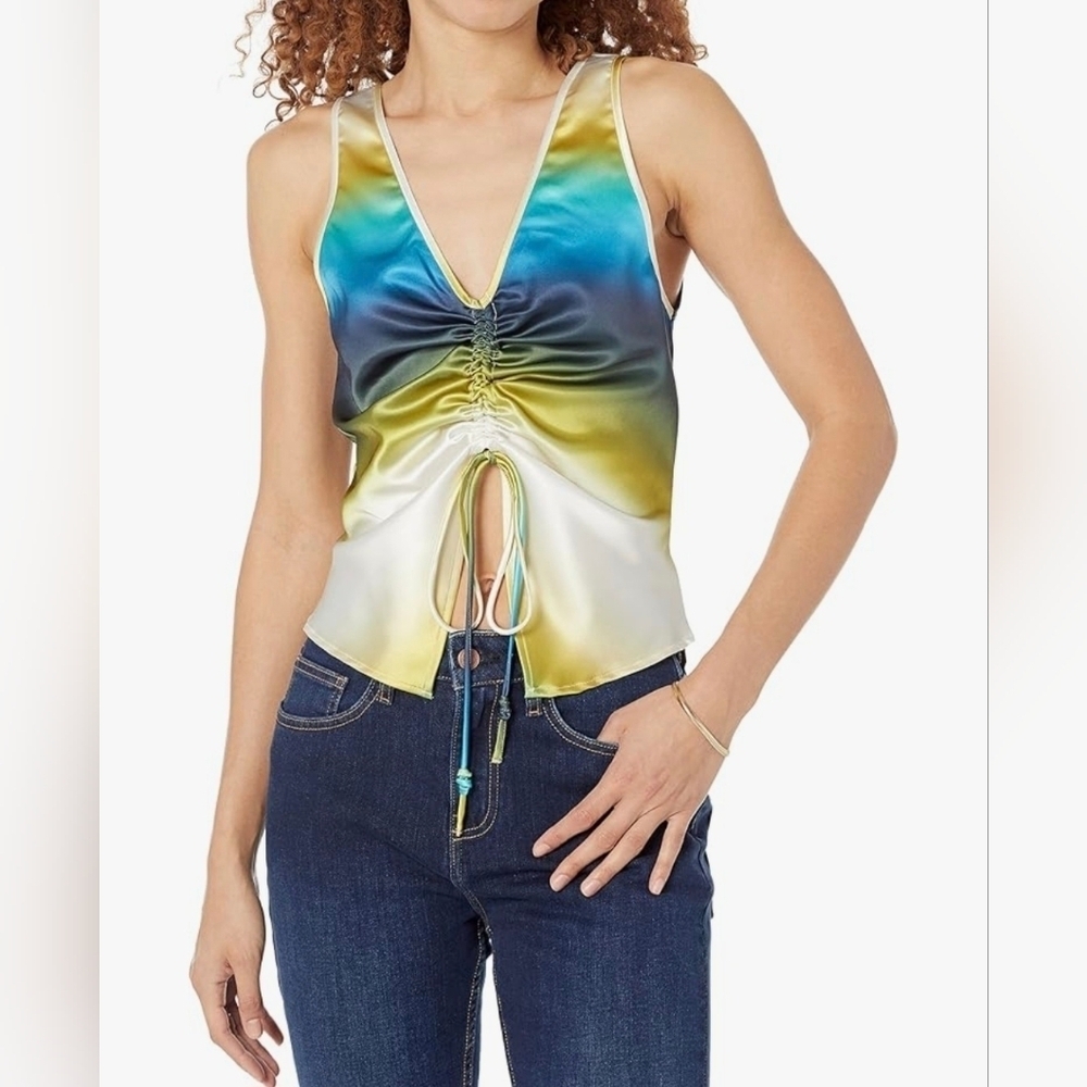 The Drop Women's Jason Cinched-Front Cami, Blue Ombre #688